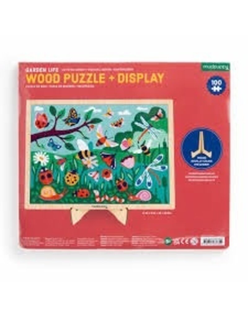 Mudpuppy Garden Life 100pc Wood Puzzle + Display