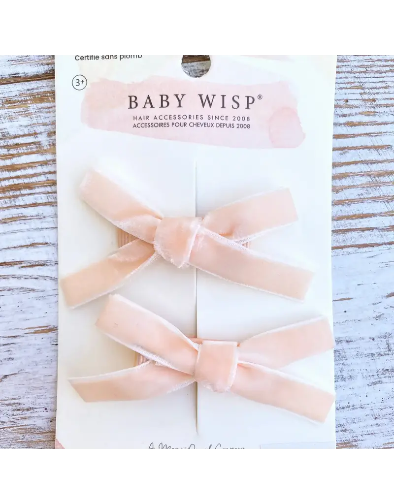Baby Wisp Velvet Pigtail Pinch Hair Clips - Chantilly