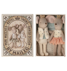 Maileg Royal Twins, Little Sister & Brother in Matchbox