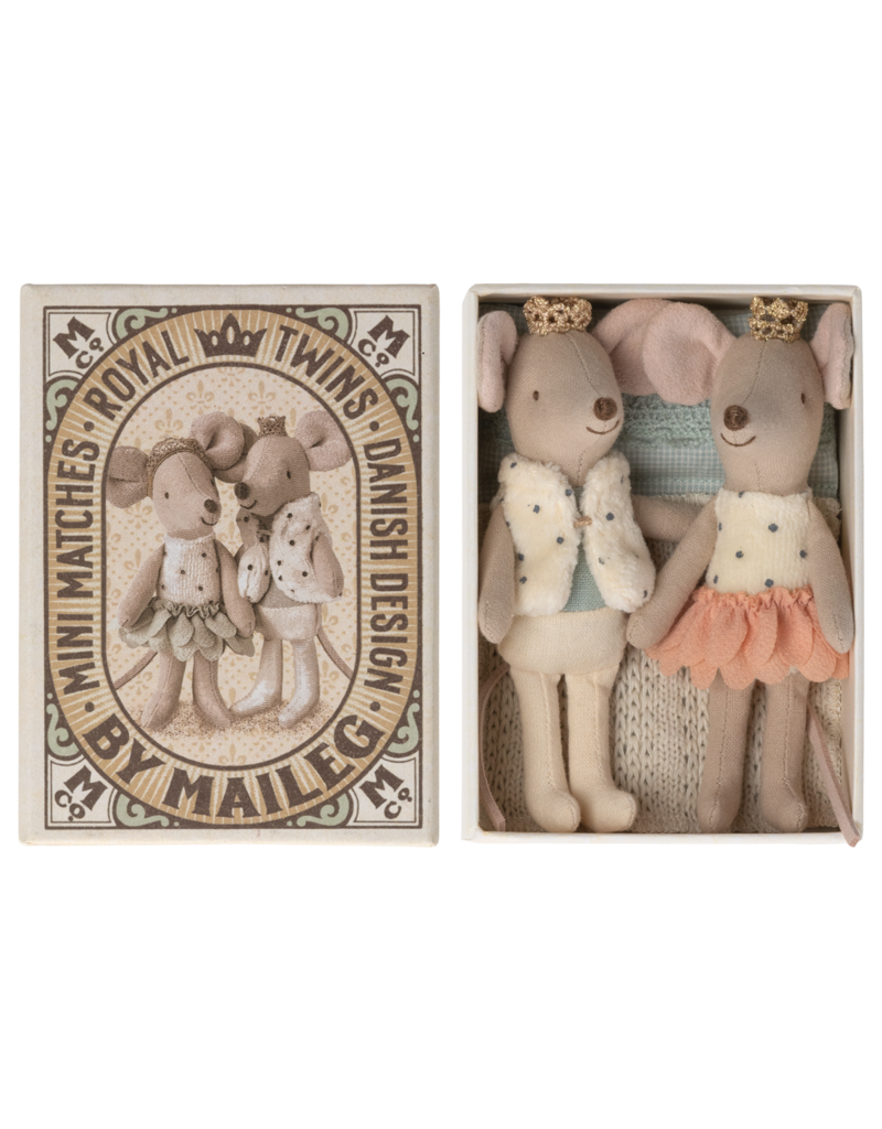 Maileg Royal Twins, Little Sister & Brother in Matchbox
