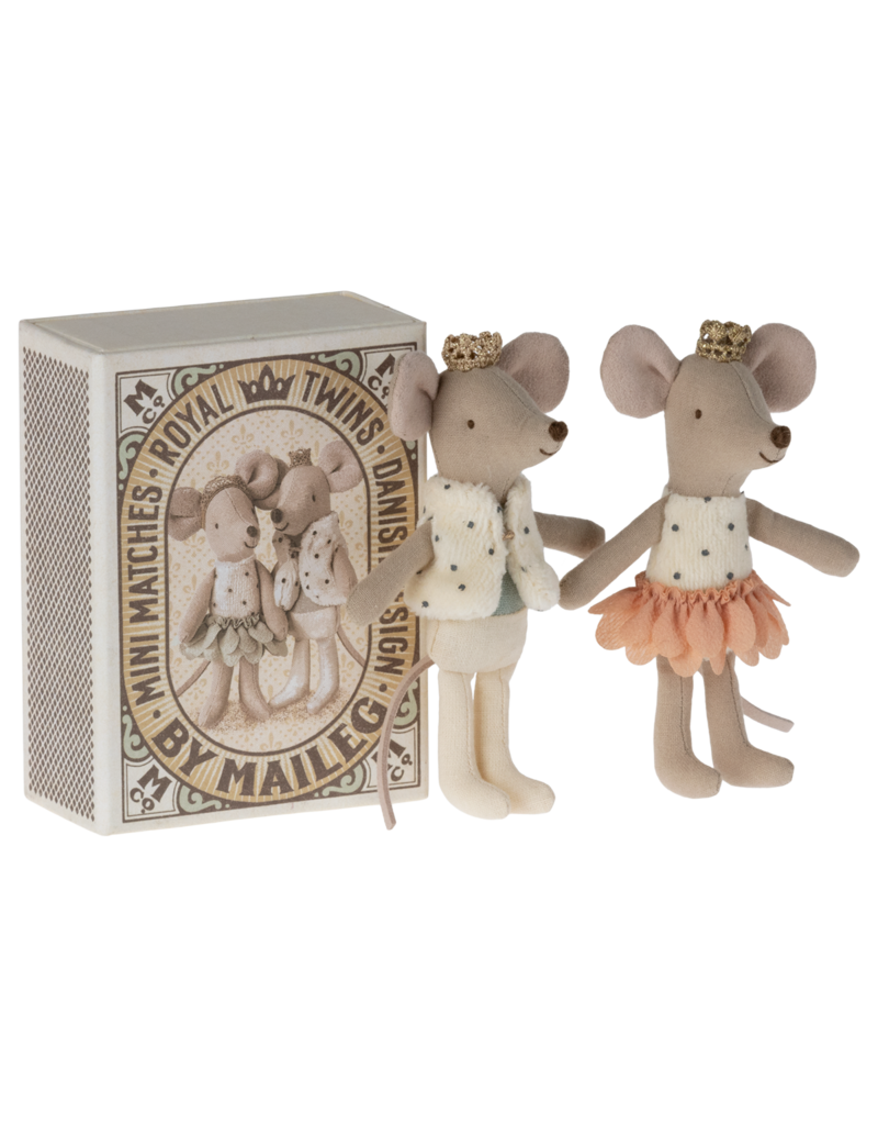 Maileg Royal Twins, Little Sister & Brother in Matchbox