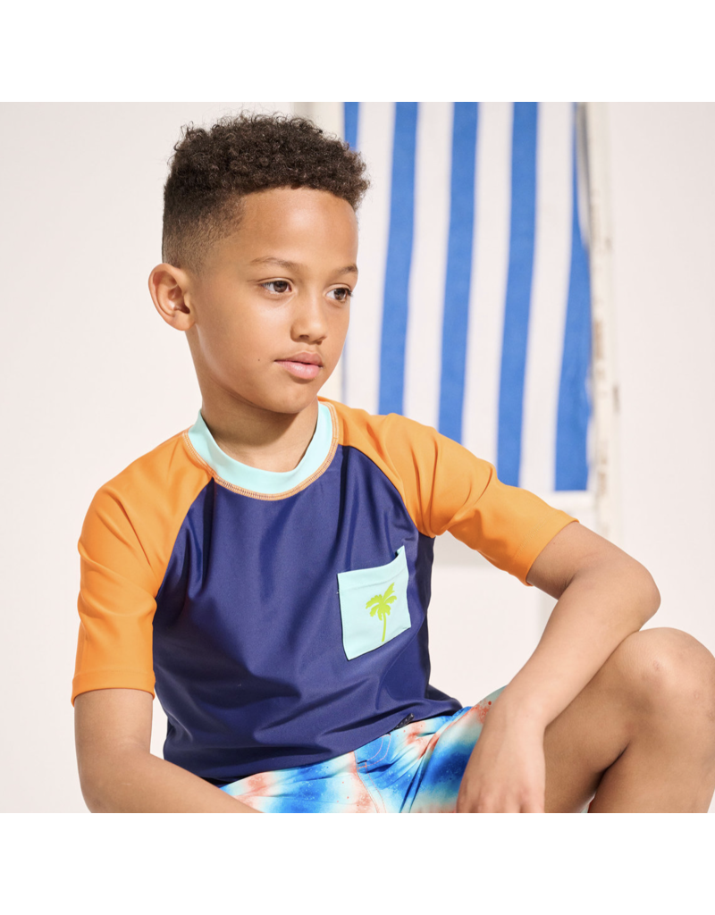 Hatley Palm Orange Short Sleeve Rashguard