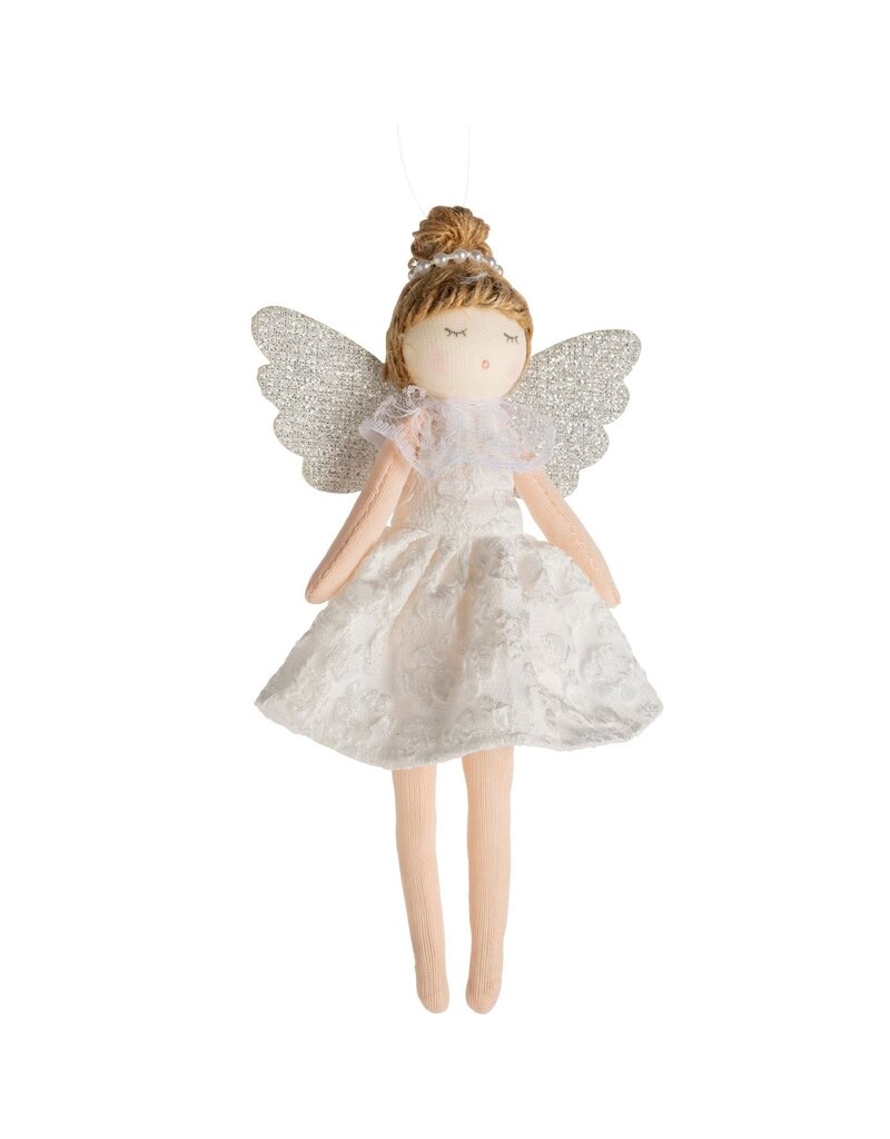 Angel in Cream Lace Dress w/Wings