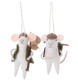 Felt Hiking Mouse Ornament