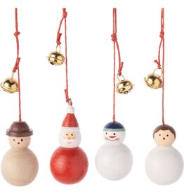 Mini Wood Ornaments w/Bells (Assorted)