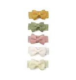 Baby Wisp Tuxedo Bow Clip 5pk Salted Caramel