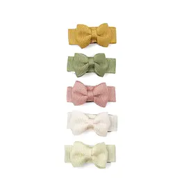 Baby Wisp Tuxedo Bow Clip 5pk Salted Caramel