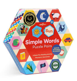 Eeboo Simple Words Hexagon Puzzle Pairs 3y+