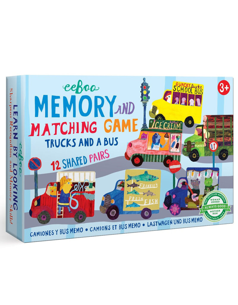 Eeboo Trucks and a Bus Little Shaped Matching 3y+