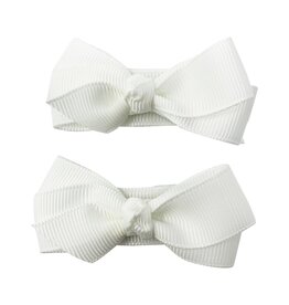 Baby Wisp Aiyanna Ribbon Boutique Bow Clips 2pk - White