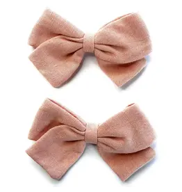 Baby Wisp Emma Fabric Bow Clips 2pk - Dusty Pink