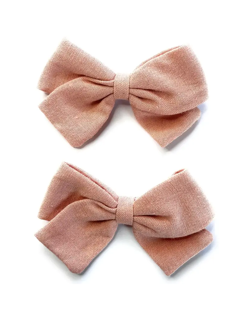 Baby Wisp Emma Fabric Bow Clips 2pk - Dusty Pink