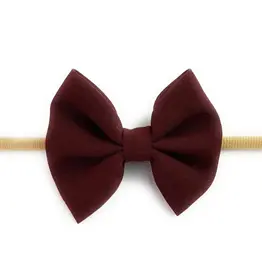 Baby Wisp Fanny Hair Bow Infant Headband - Burgandy
