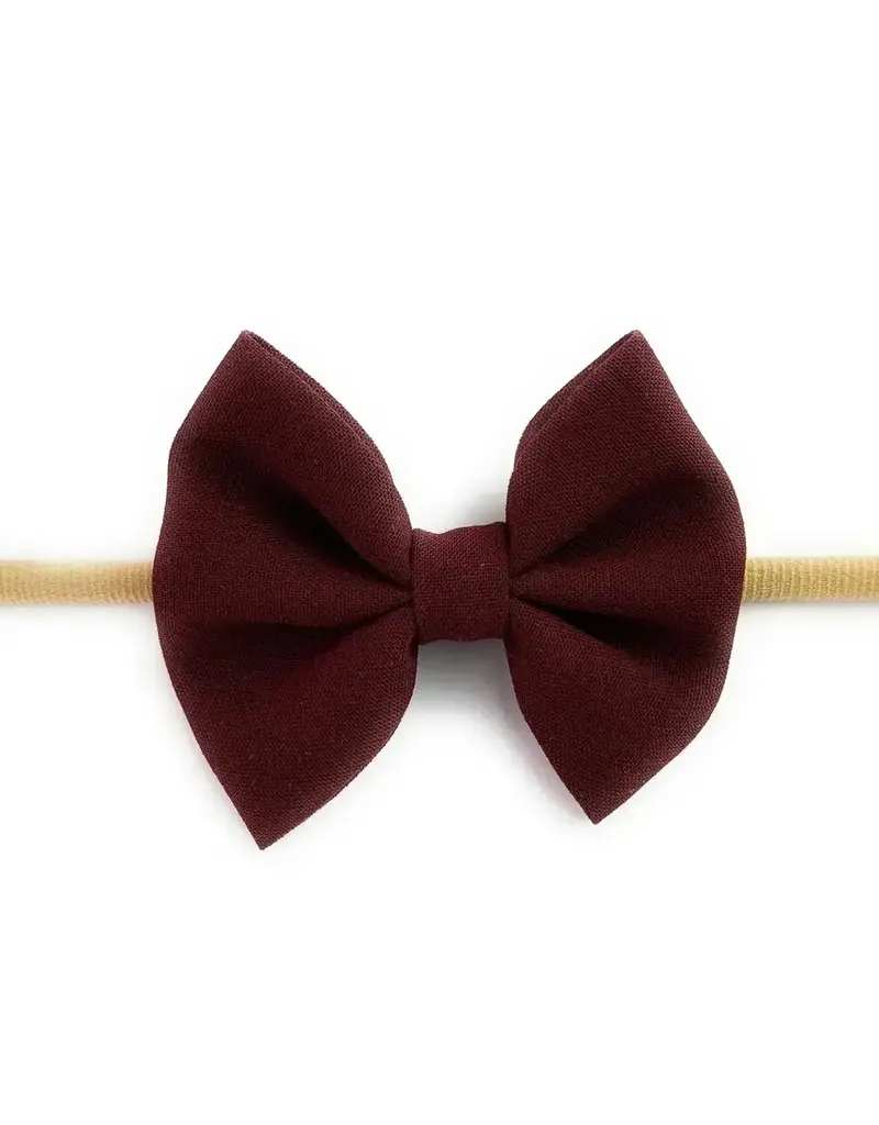 Baby Wisp Fanny Hair Bow Infant Headband - Burgandy