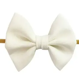 Baby Wisp Fanny Hair Bow Infant Headband - White