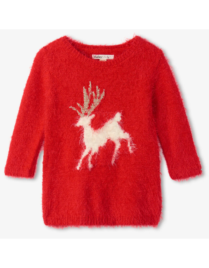 Hatley Holideer Fuzzy Baby Sweater Dress