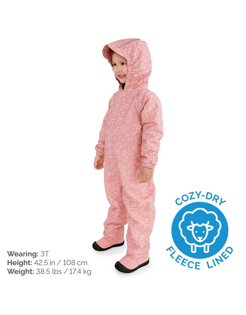 Jan and Jul Prairie Flowers Cozy-Dry Rain Play Suit (fleece lined)