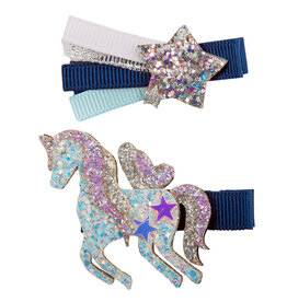 Great Pretenders Navy Unicorn Star Hairclip