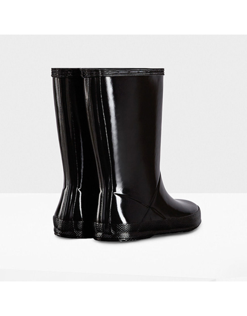 Hunter Boots Black Kid's First Hunter Gloss Boots