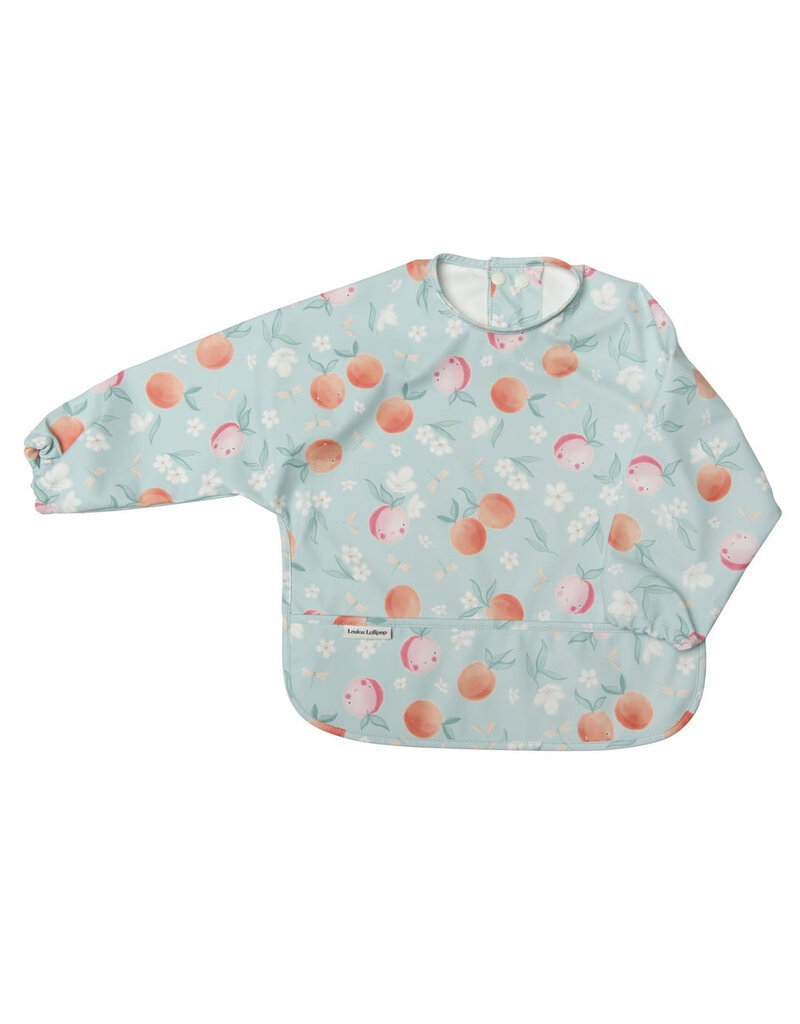 Loulou Lollipop Long Sleeve Waterproof Bib - Peaches