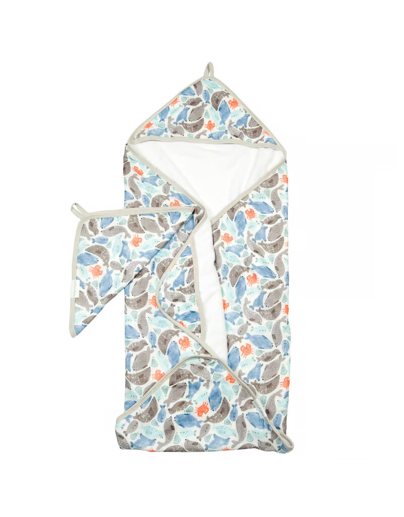 Loulou Lollipop Seals Hooded Towel & Cloth