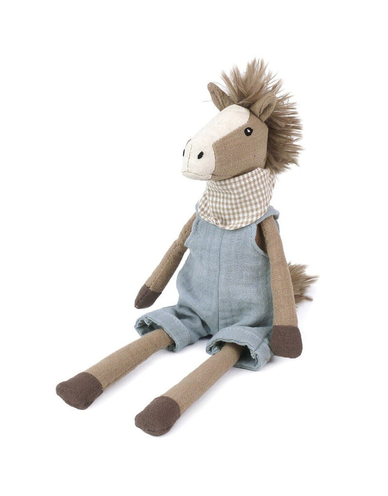 Mon Ami Ned Horse in Blue Overalls