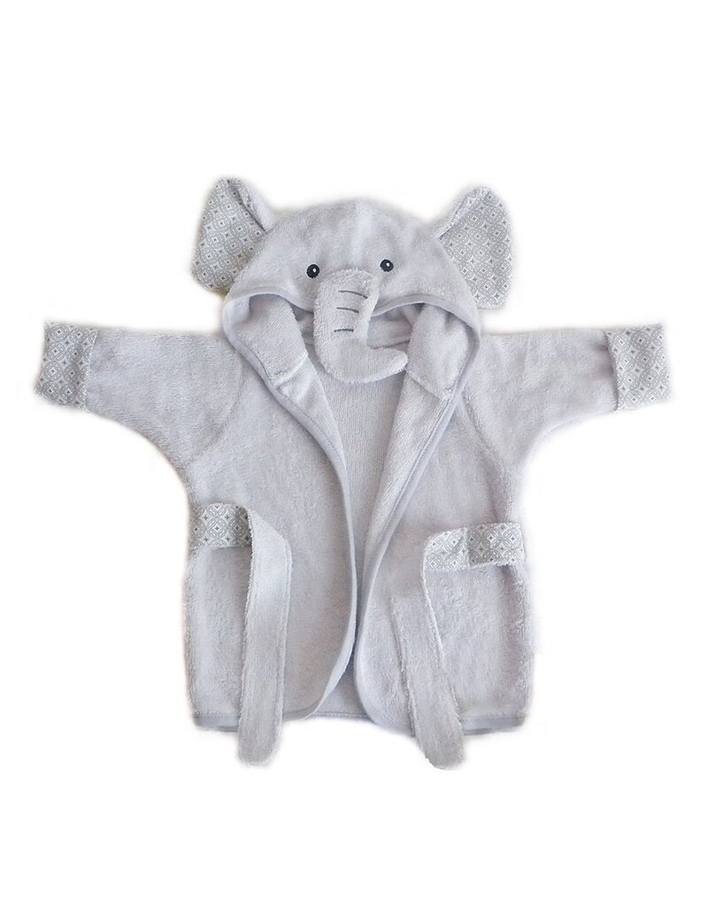 Mon Ami Elephant Bamboo Terry Gray Baby Robe