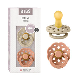 Bibs Bibs Boheme Pacifier 2pk 0-6m, Vanilla/Peach
