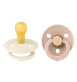 Bibs Bibs Pacifier 2pk 0-6m, Ivory/Blush, Latex