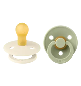 Bibs Bibs Pacifier 2pk 0-6m, Ivory/Sage, Latex