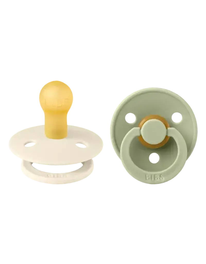 Bibs Bibs Pacifier 2pk 0-6m, Ivory/Sage, Latex