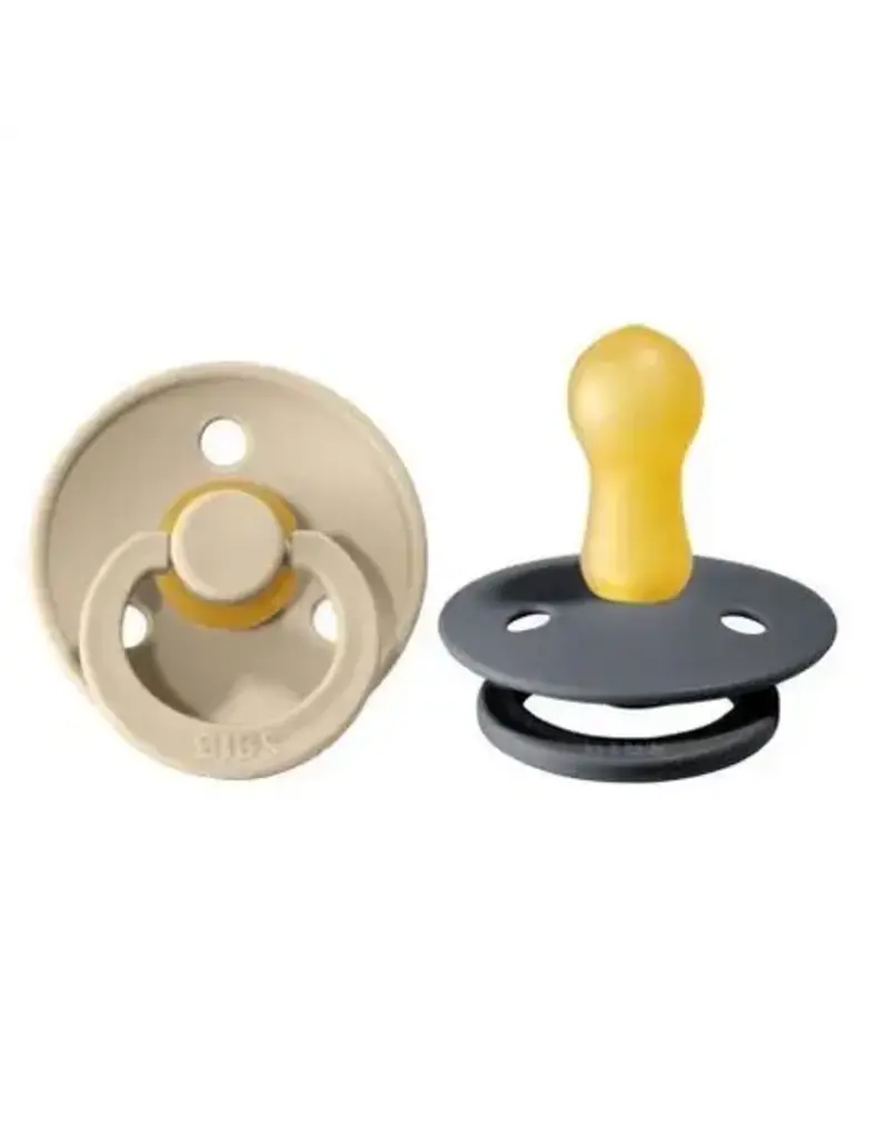 Bibs Bibs Pacifier 2pk 0-6m, Sand/Iron, Latex