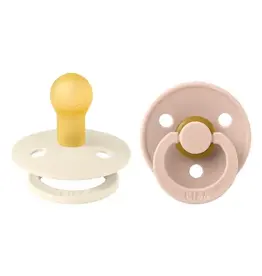Bibs Bibs Pacifier 2pk 6-18m, Ivory/Blush, Latex
