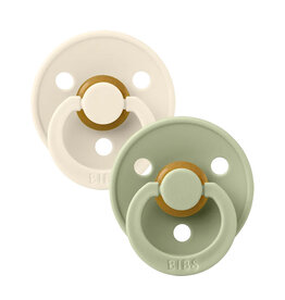 Bibs Bibs Pacifier 2pk 6-18m, Ivory/Sage, Latex