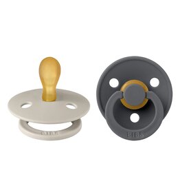 Bibs Bibs Pacifier 2pk 6-18m, Sand/Iron, Latex
