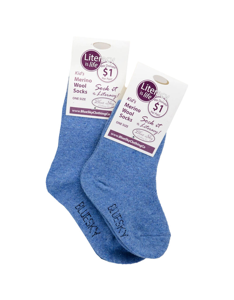 Little Ones' Merino Wool Socks, Denim