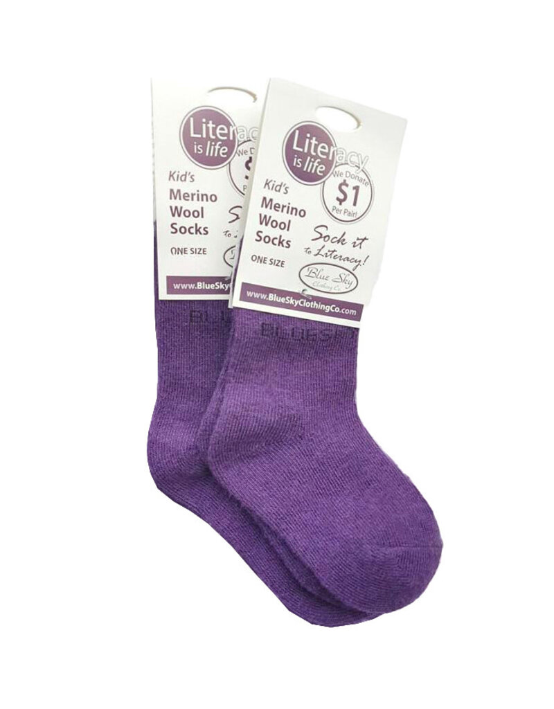 Little Ones' Merino Wool Socks, Purple