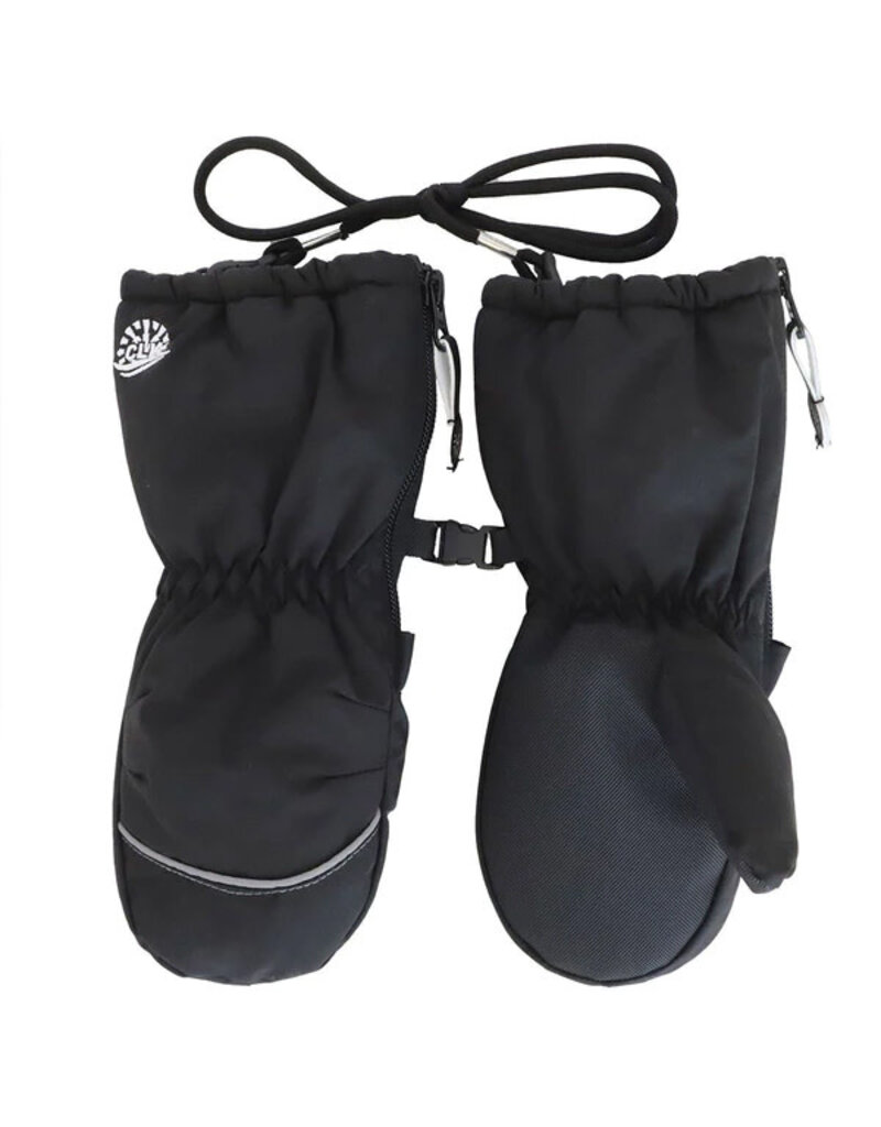 Black Zip Waterproof Mittens
