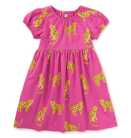 Sweet Jaguars Puff Sleeve Baby Dress, Size: 3-6m