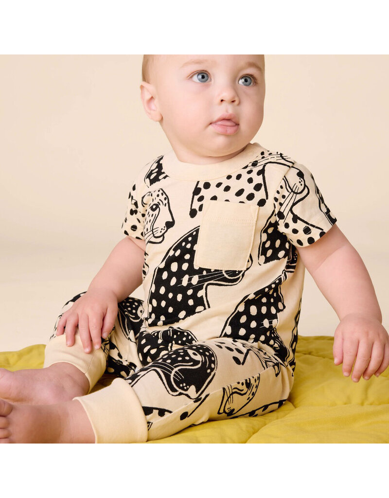 Tea Collection Big Cats Pocket Romper