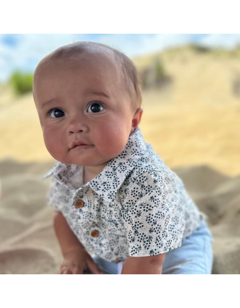 Helford Woven Onesie Navy Floral