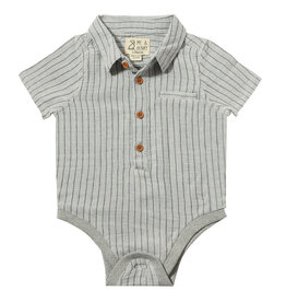 Helford Woven Onesie Grey Stripe