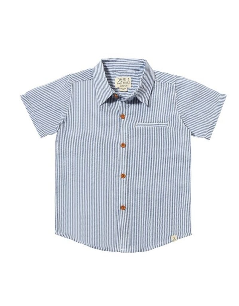 Newport Woven Seersucker Shirt Blue Stripe