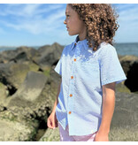 Newport Woven Seersucker Shirt Blue Stripe