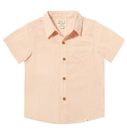 Newport Woven Seersucker Shirt Tangerine Stripe