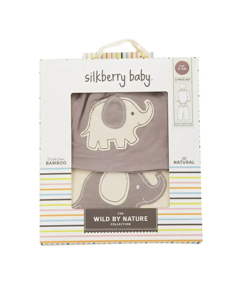 Silkberry 3-in-1 Gift Pack, Bamboo Beanie/Onesie/Pant, Mocha