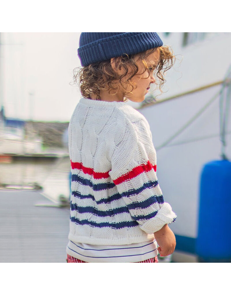 Souris Mini Navy/Red Striped Sweater