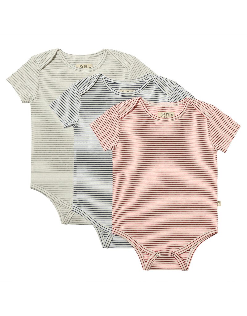 Walty 3Pk Onesies Nautical Stripes