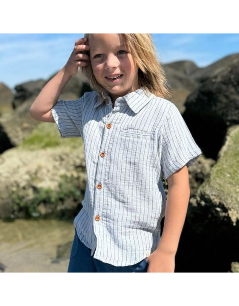 Newport Woven Shirt Grey Stripe