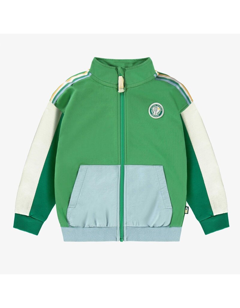Souris Mini Green High Collar Zip Sweatshirt